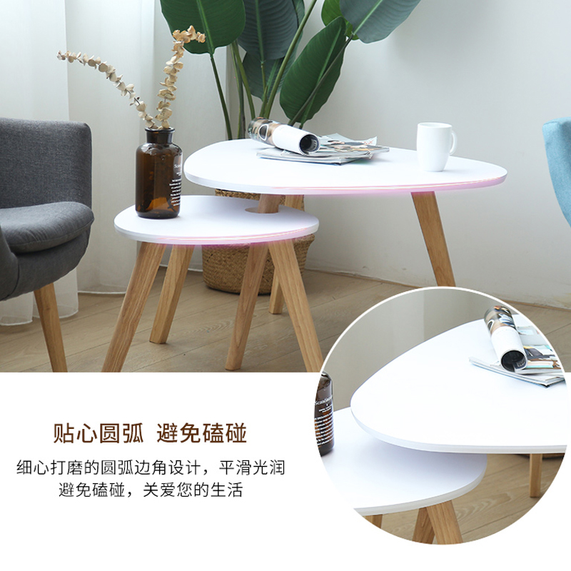 實(shí)木高低三角陽臺(tái)小茶幾
